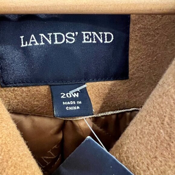 Lands’ End Women’s Wool-blend Double Breasted Coat – Camel Color, Size 20W, NWOT - Picture 3 of 10